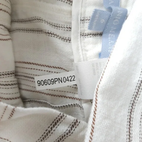 Antonio Melani Cropped Wide Leg Pants White Striped High Rise Pleated Palazzo - Picture 7 of 7